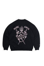 Crewneck Sin Gorro Heart&Roses Negro | DimeDarko