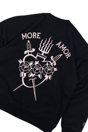 Crewneck Sin Gorro Heart&Roses Negro | DimeDarko