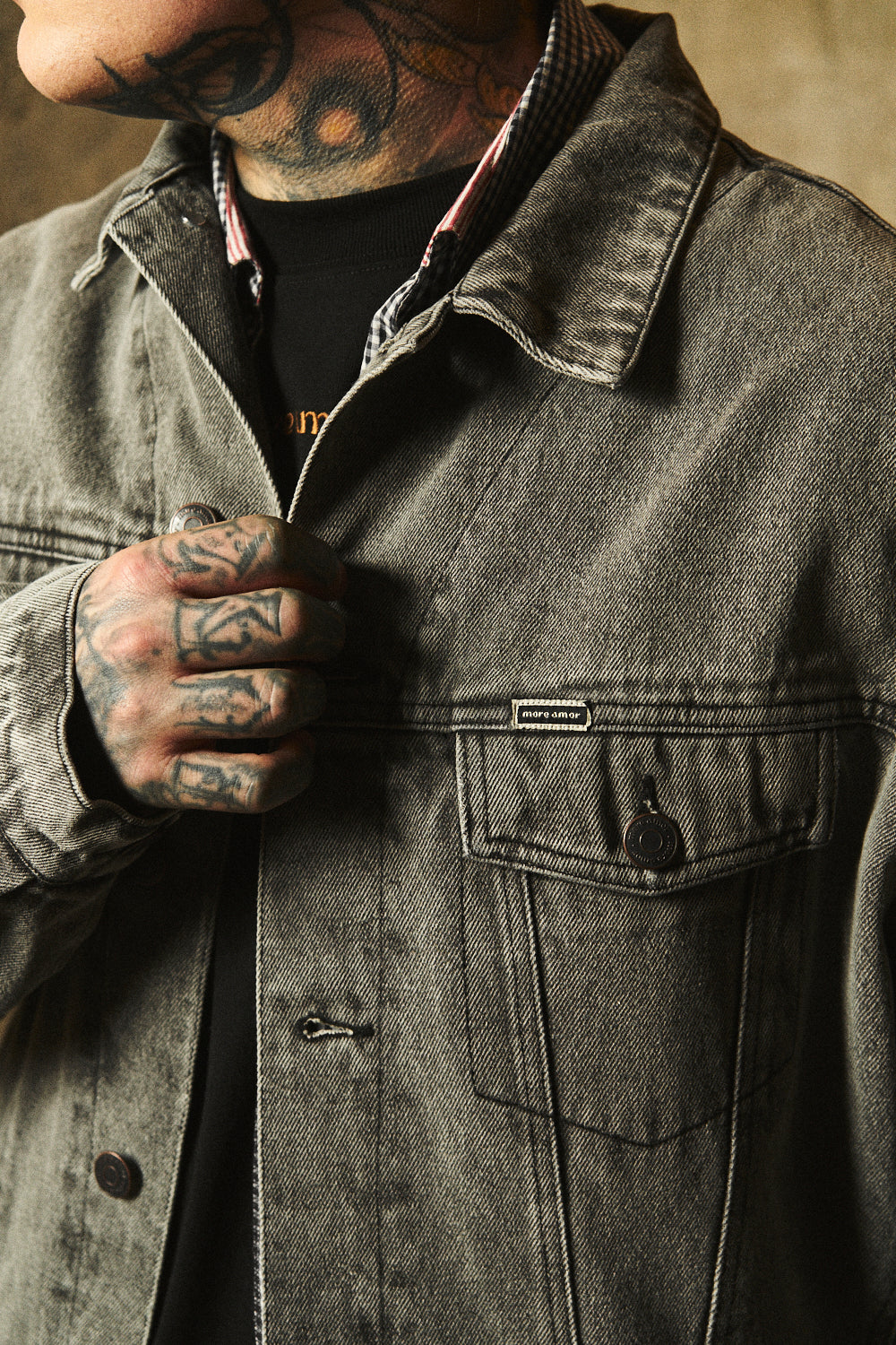 Denim Chaqueta Vase Of Flower Negra | Pau Cero