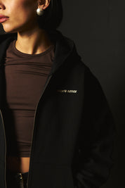 FullZip Polerón Con Gorro Negro | more amor