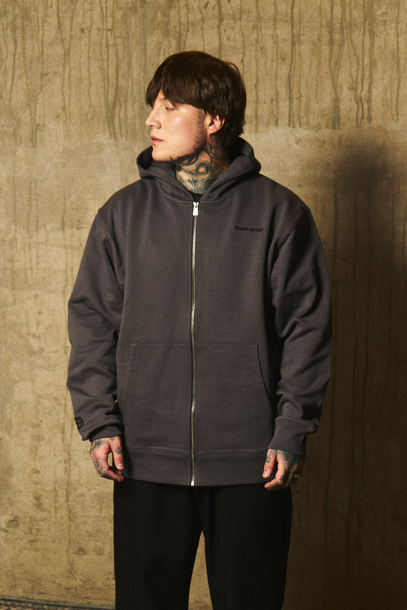 FullZip Polerón Con Gorro Gris | more amor