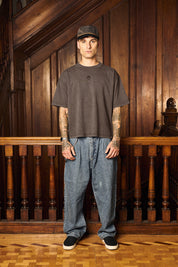 Polera FlowerPot Boxy Fit Gris | Clunes