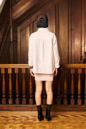 Camisa ML Classy Stripes Boxy Fit Rosado Mujer | more amor