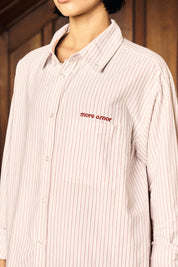 Camisa ML Classy Stripes Boxy Fit Rosado Mujer | more amor