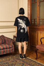 Polera Japanes Crane Negra Mujer | Clunes