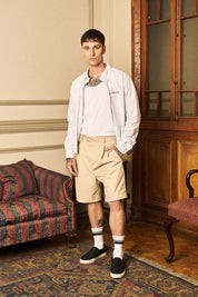 Camisa ML Classy Stripes Boxy Fit Celeste | more amor