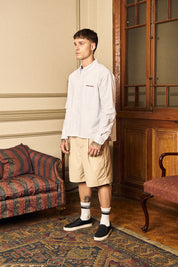 Camisa ML Classy Stripes Boxy Fit Celeste | more amor