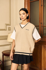 Chaleco Sleeveless Classy GrandPa Ecru Mujer | more amor