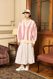 Chaleco Classy Cardigan Rosado&Ecru Mujer | more amor