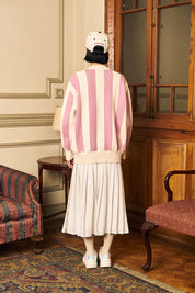 Chaleco Classy Cardigan Rosado&Ecru Mujer | more amor