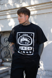 Polera 250 gr Rabbit Rug Negro | Cata Ciro