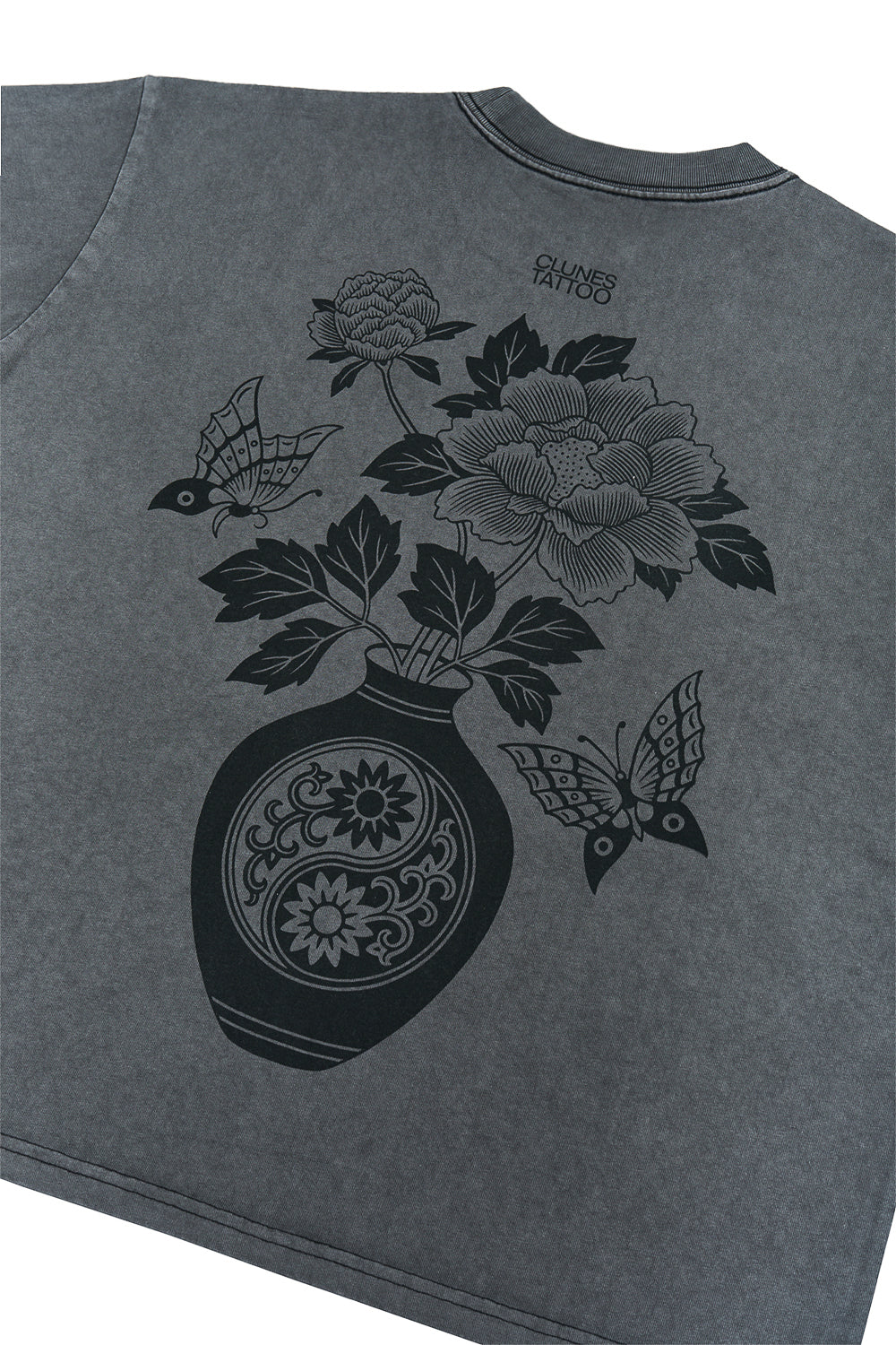 Polera FlowerPot Boxy Fit Gris | Clunes