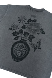 Polera FlowerPot Boxy Fit Gris | Clunes