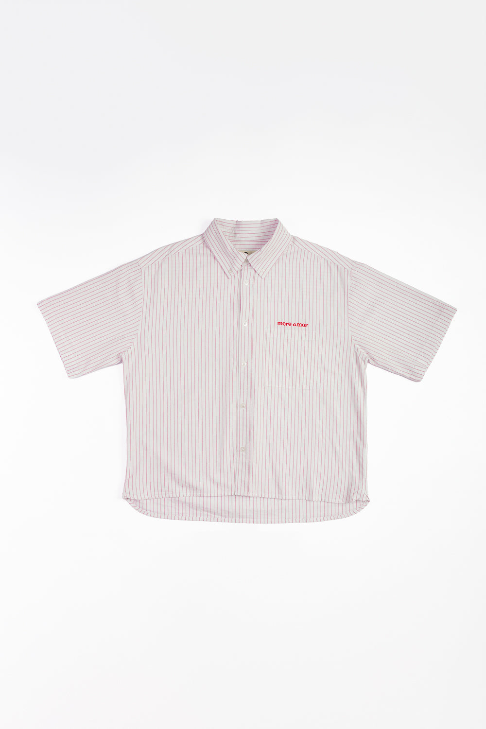 Camisa MC Classy Stripes Boxy Fit Rosado | more amor