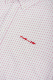 Camisa MC Classy Stripes Boxy Fit Rosado | more amor