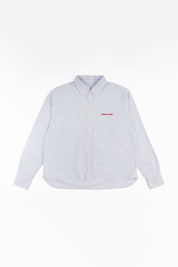 Camisa ML Classy Stripes Boxy Fit Celeste | more amor