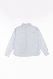 Camisa ML Classy Stripes Boxy Fit Celeste Mujer | more amor