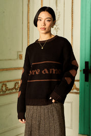 Chaleco Retro Hearts Negro Mujer | more amor