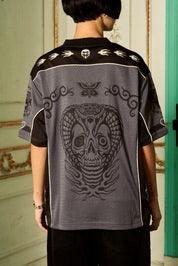 Polera Skull Web Gris Mujer | Frezsttt
