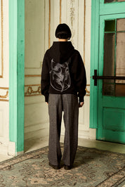 Polerón con Gorro Wolf Negro Mujer | Oscar Conejeros