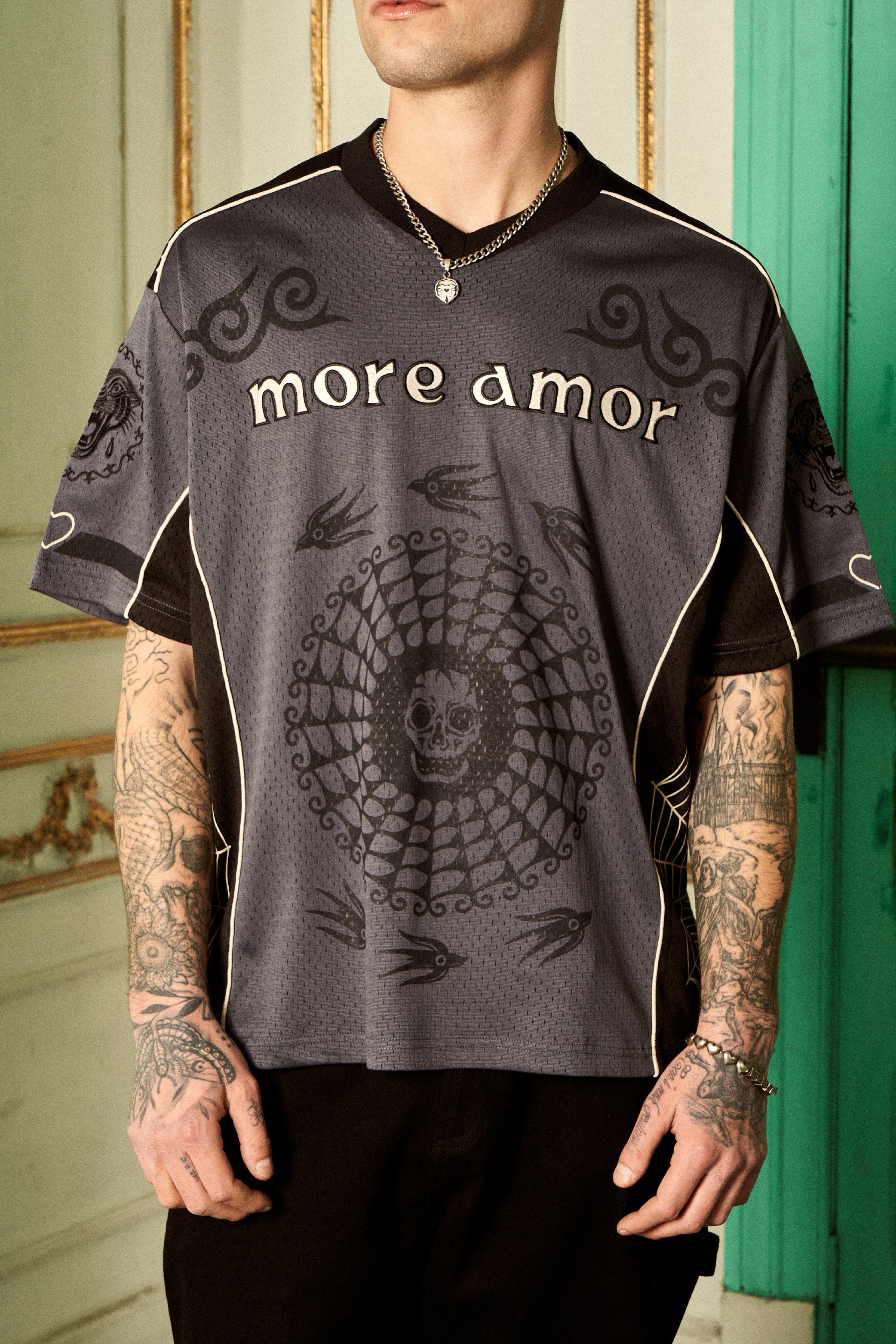 Polera Skull Web Negro | Frezsttt