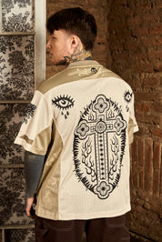 Polera Burning Cross Ecru | DimeDarko
