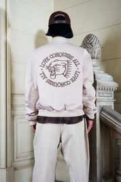 Bomber Jacket Love Conquers All Ecru | DimeDarko
