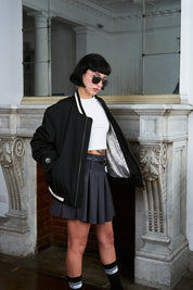 Bomber Jacket Japanese Waves Negro | Pablo Esquivel