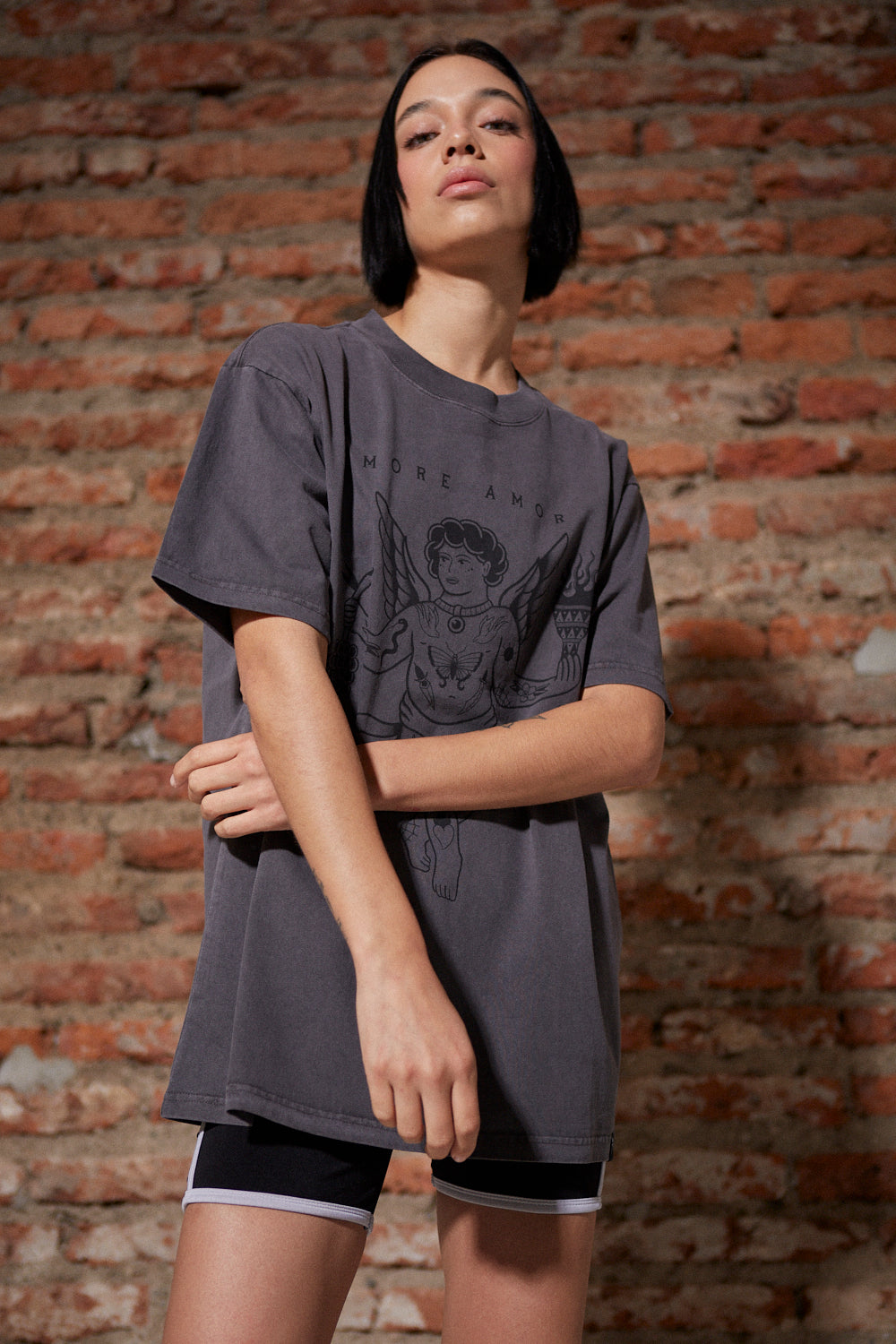 Oversize Poleras Mujer Xxl Polera Oversize Algodón Negro Con