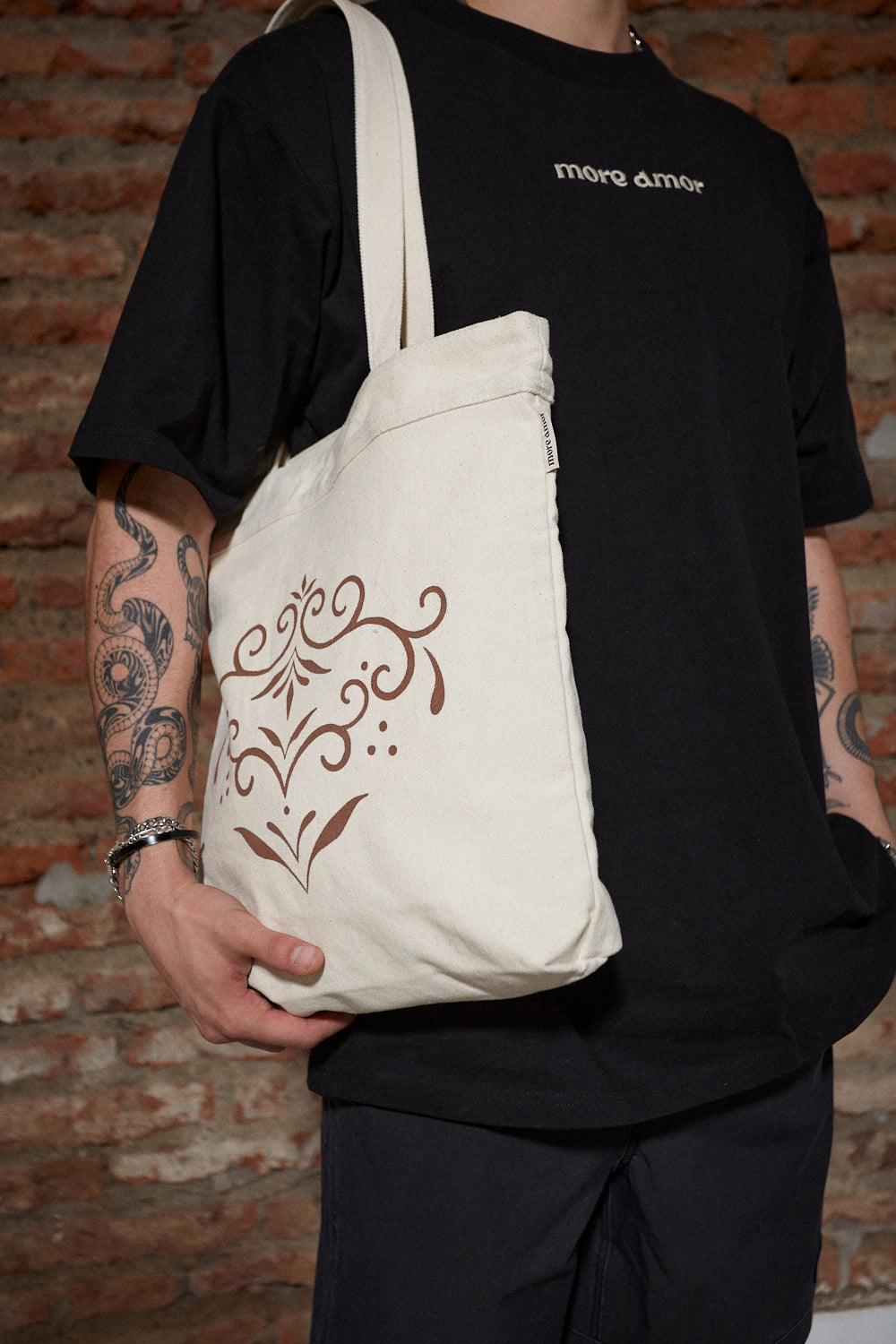 Tote Bag Ornament Hombre Ecru | Cerotatuajes