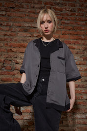 Camisa Flower Tribal Gris | Francisco Chaone