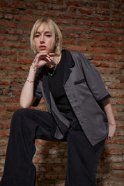 Camisa Flower Tribal Gris | Francisco Chaone