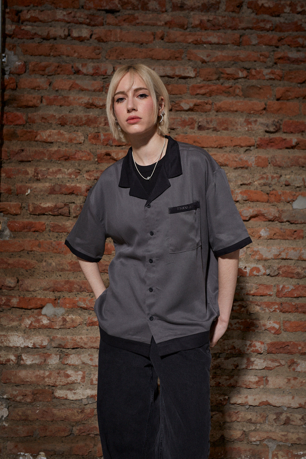 Camisa Flower Tribal Gris | Francisco Chaone