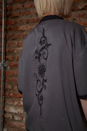 Camisa Flower Tribal Gris | Francisco Chaone