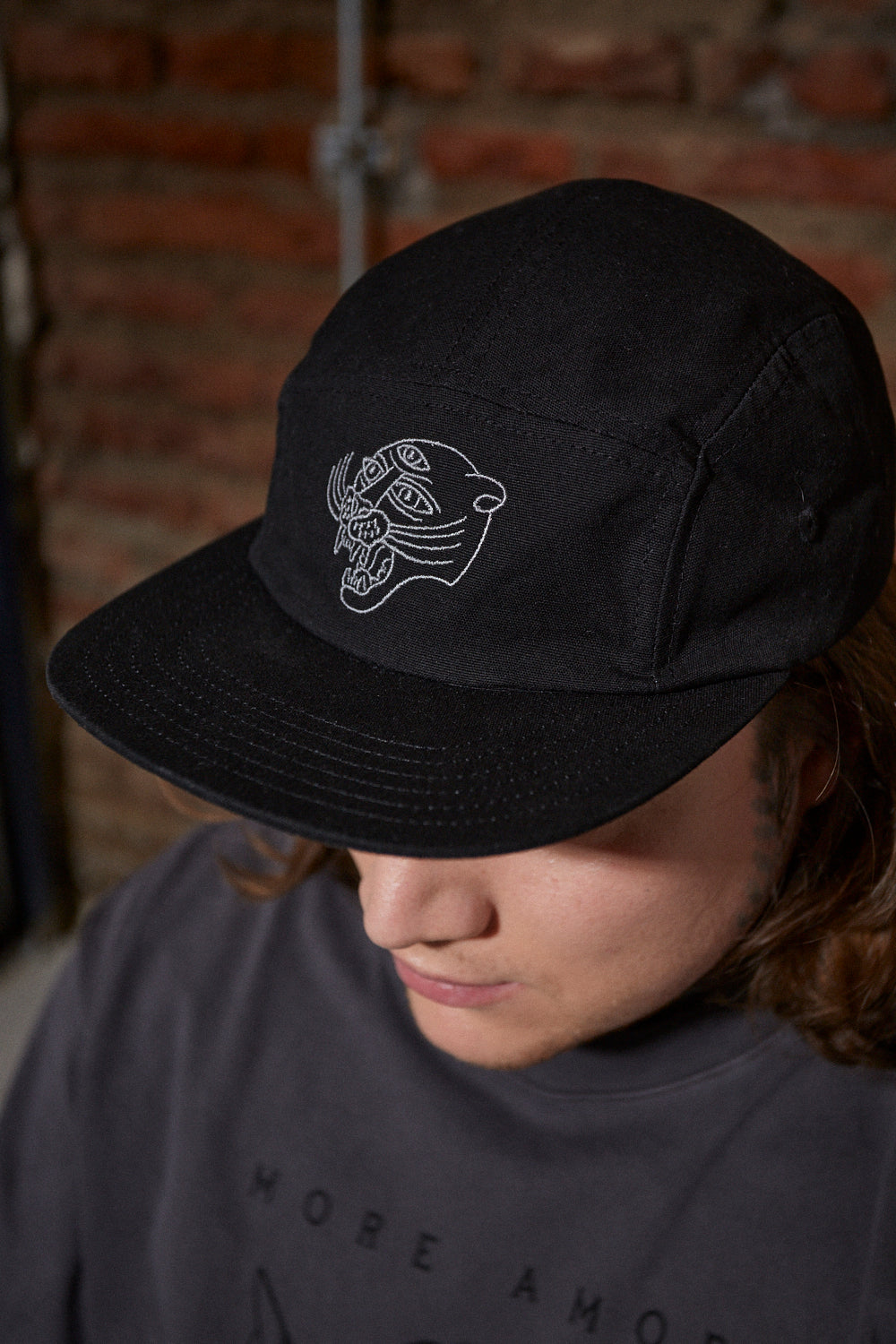 Jockey Five Panel Panther Head Negro Hombre | Max Puga