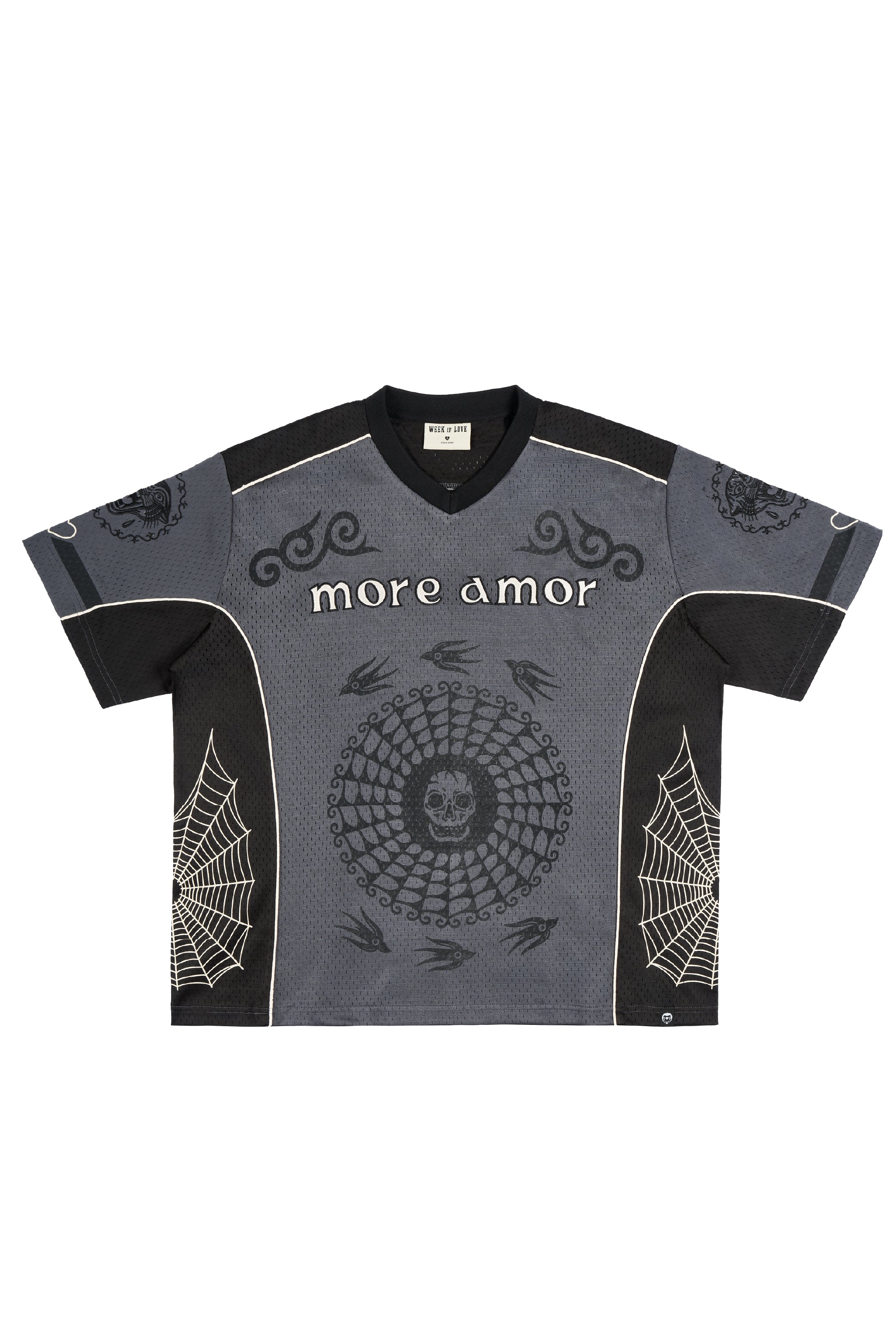 Polera Skull Web Gris Mujer | Frezsttt