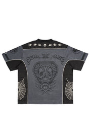 Polera Skull Web Gris Mujer | Frezsttt
