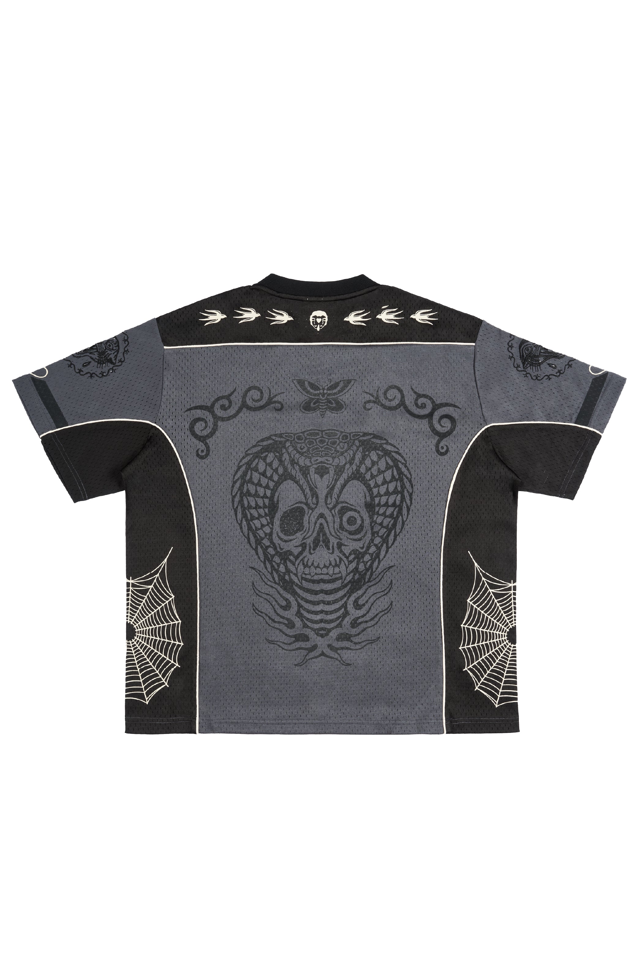 Polera Skull Web Gris Mujer | Frezsttt