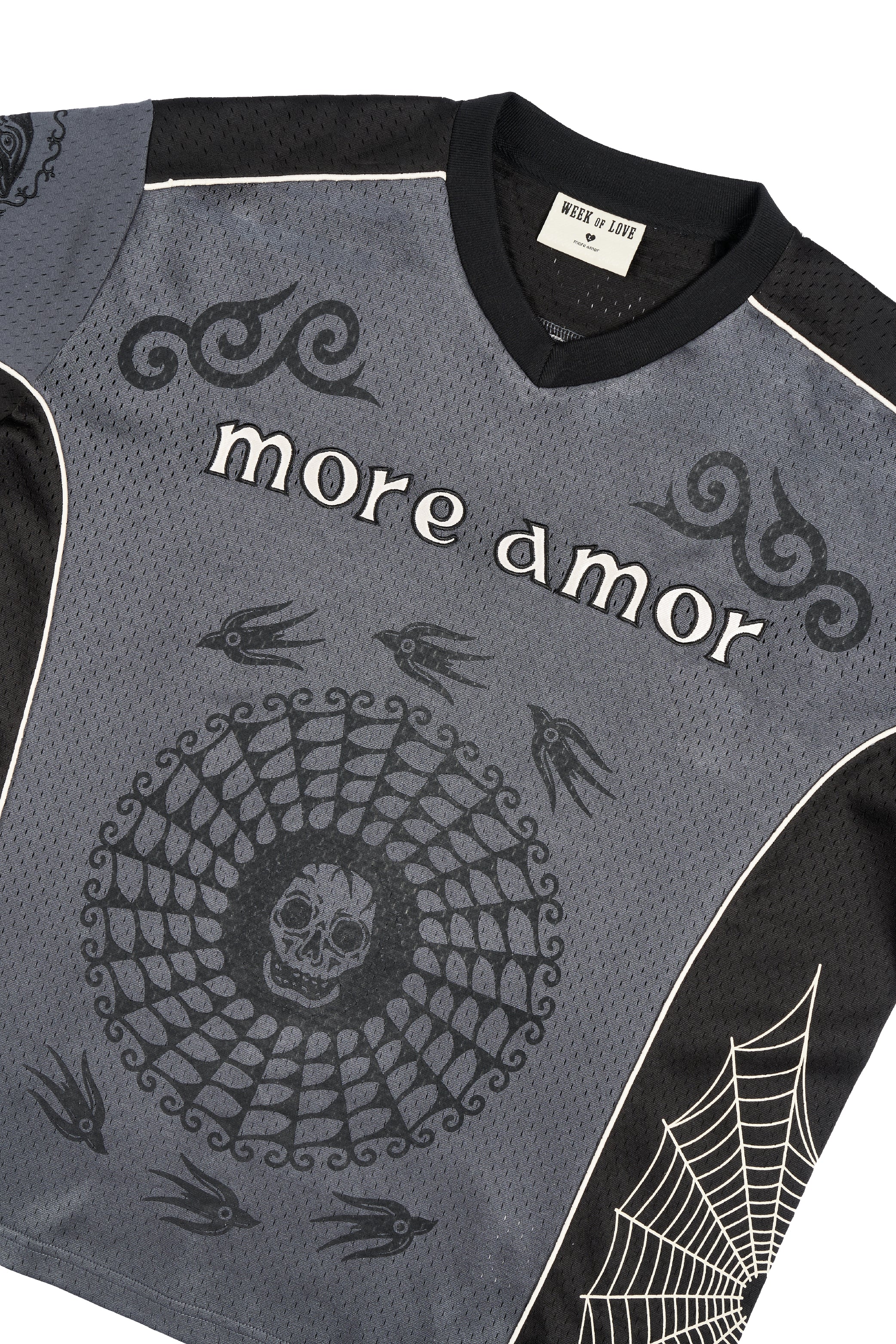 Polera Skull Web Gris Mujer | Frezsttt