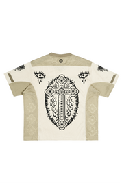 Polera Burning Cross Ecru Mujer | DimeDarko