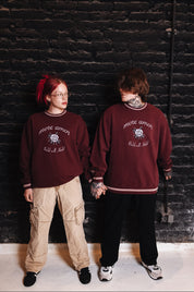 Polerón Crewneck sin Gorro Traditional Rose Burdeo | Dimedarko