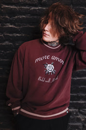 Polerón Crewneck sin Gorro Traditional Rose Burdeo | Dimedarko