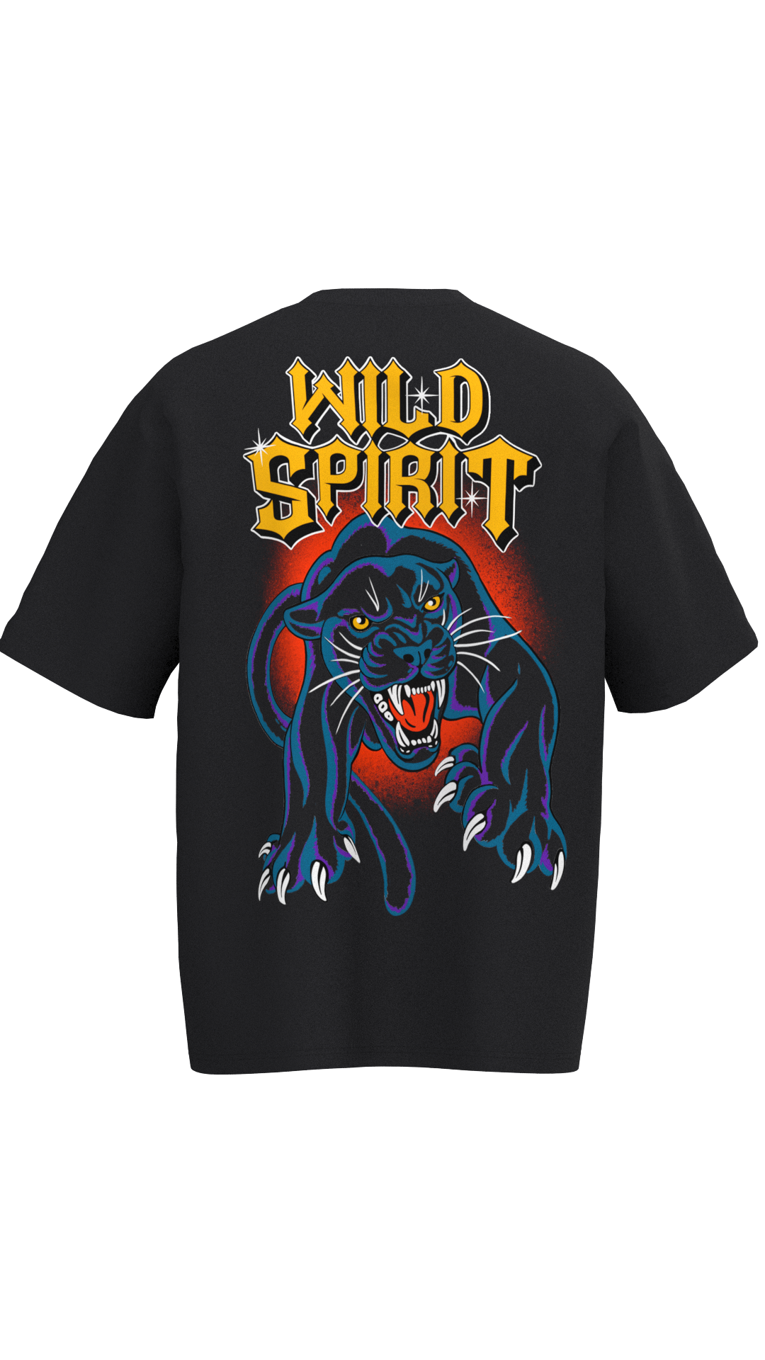 Polera Manga Corta 250gr Mujer Wild Spirit Negra Oversize | Samuel Saldaña