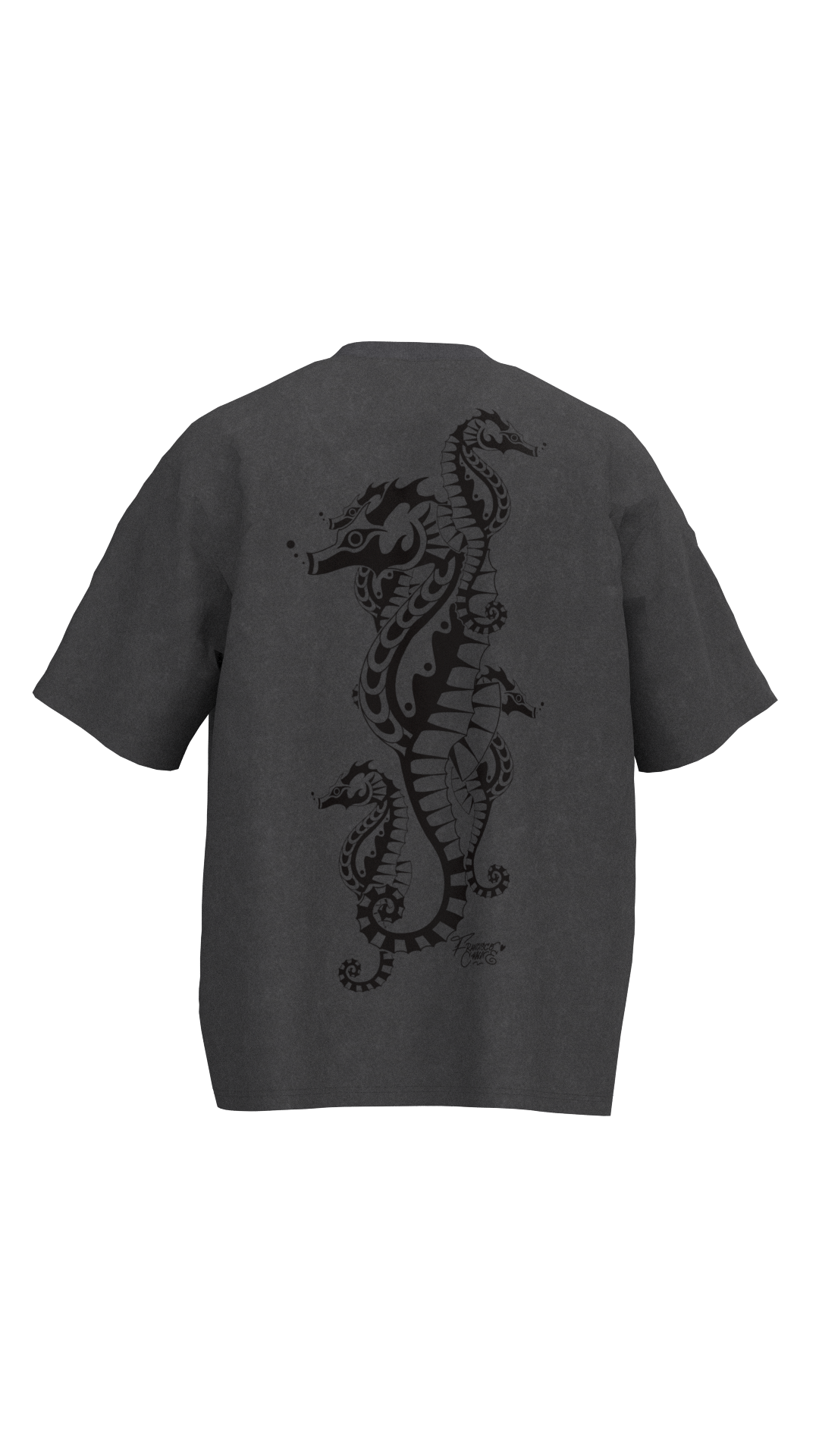 Polera Manga Corta 250gr Hombre SeaHorse Gris | Francisco Chaone