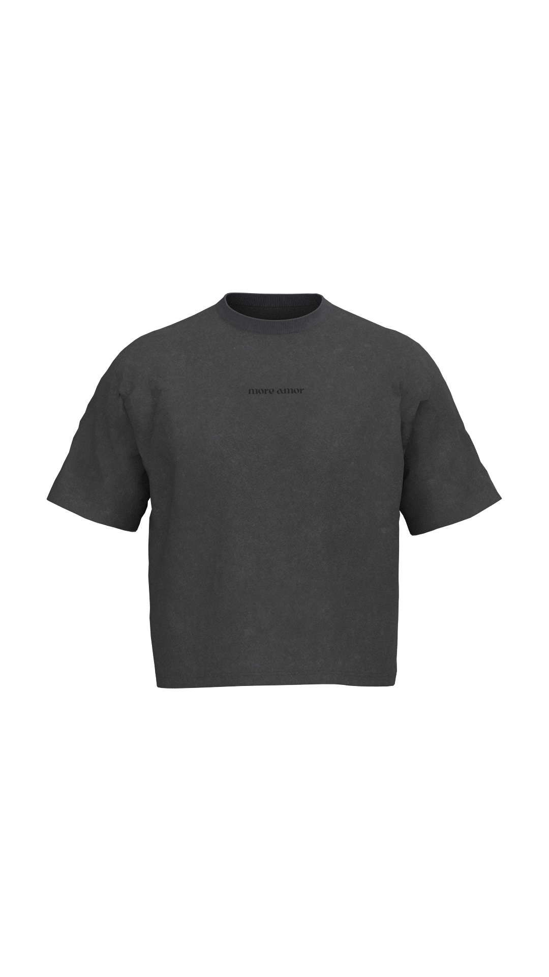 Polera Boxy Fit Manga Corta 250gr Gris Hombre  | More Amor