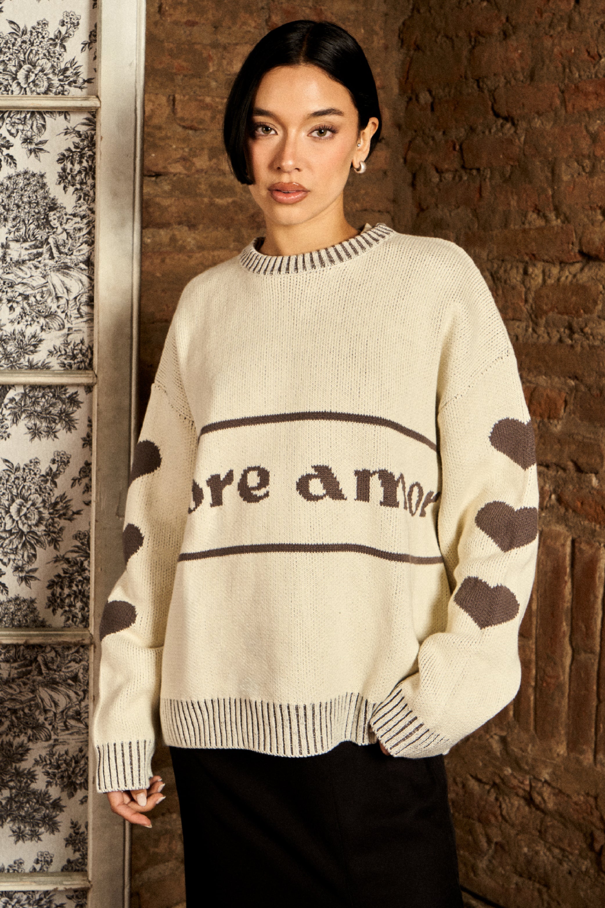 Chaleco Retro Hearts Ecru Mujer | more amor