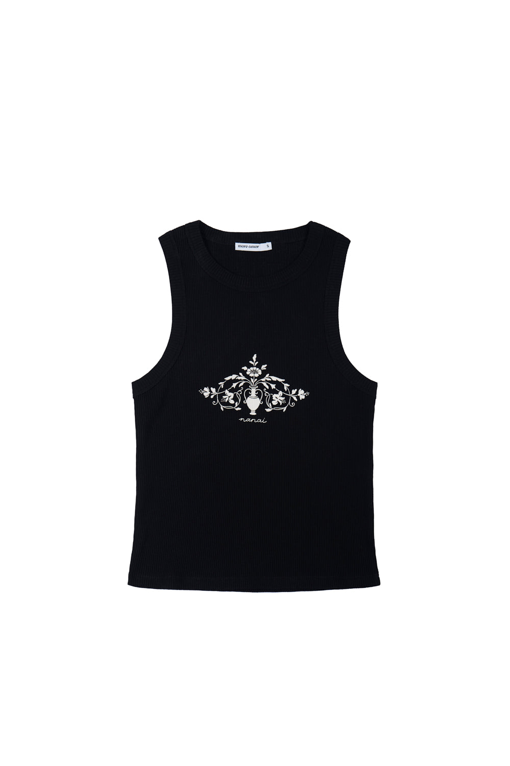 Polera Sin Mangas Camisa Vase Of Flower Negra | Nanai