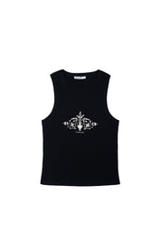 Polera Sin Mangas Camisa Vase Of Flower Negra | Nanai