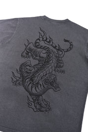 Polera Burning Tiger Gris | Matias Wenuqueo