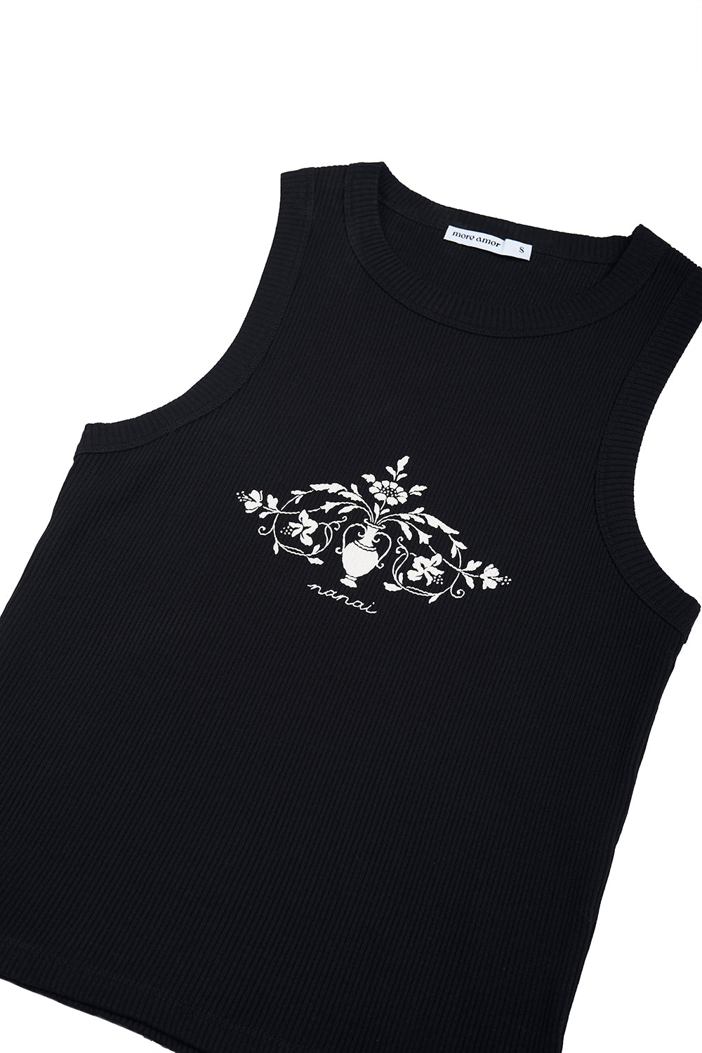 Polera Sin Mangas Camisa Vase Of Flower Negra | Nanai